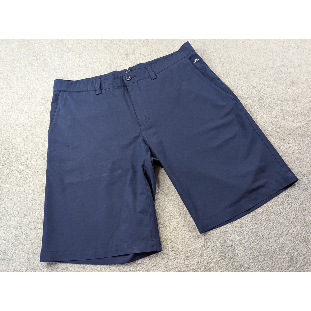 J.Lindeberg Somle Regular Fit Light Poly Golf Shorts Mens 34 Navy Blue 52MG15505